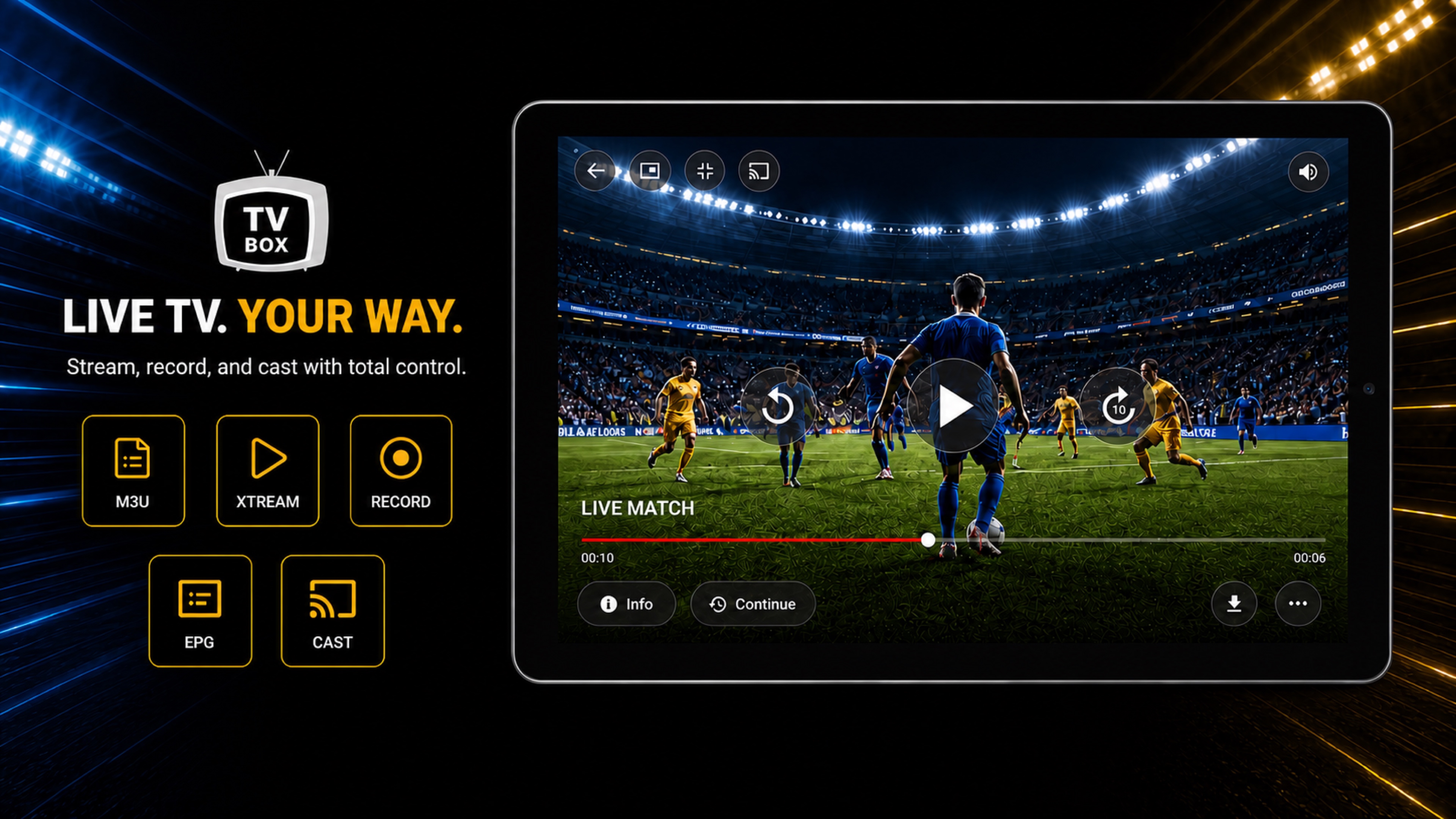 TV-Box running on an Android tablet