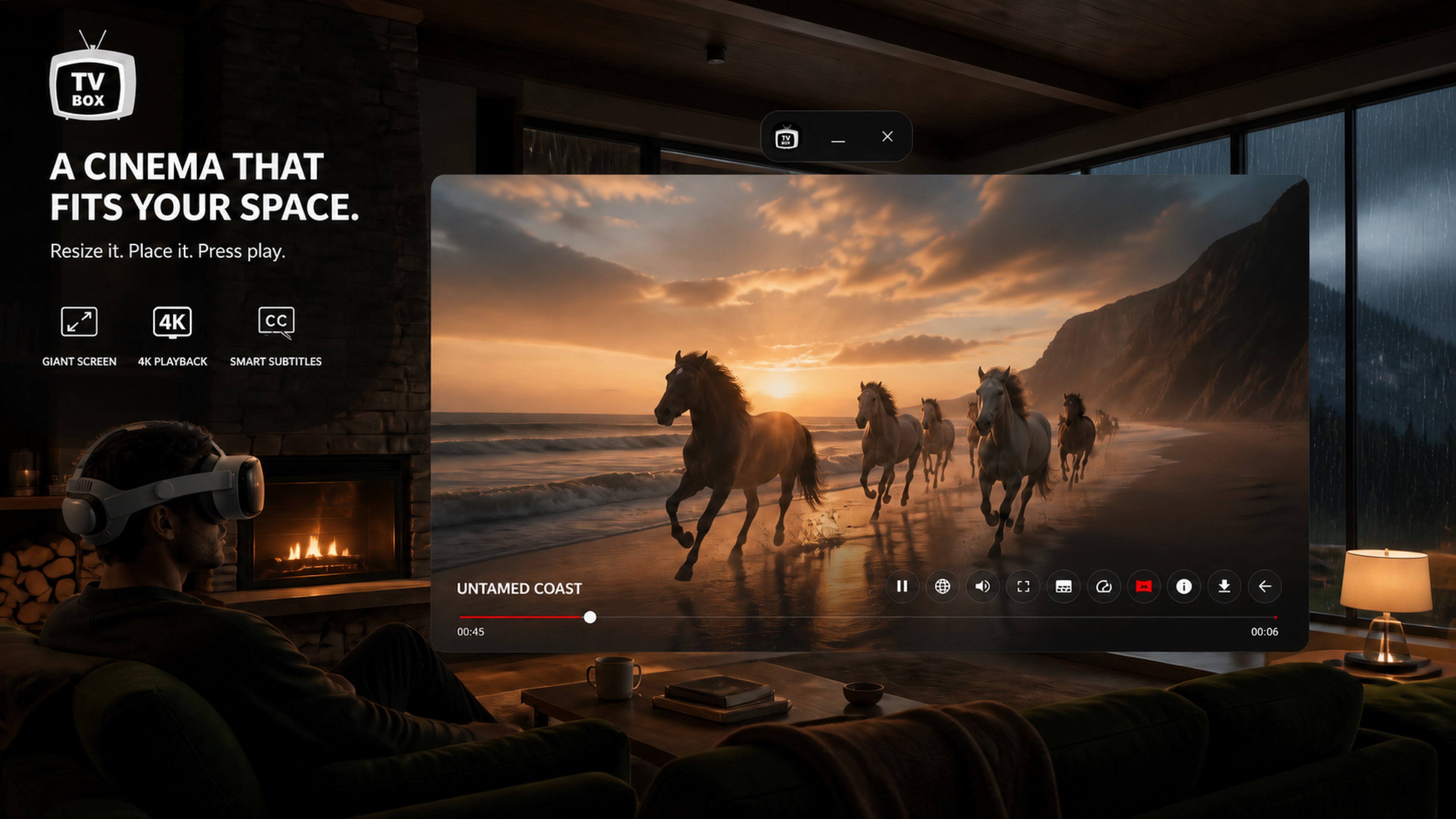 TV-Box immersive playback in an Android XR headset